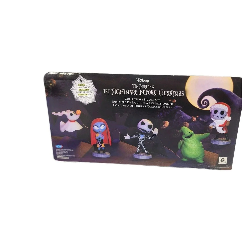 Disney Nightmare Before Christmas Glow in the Dark Collectible Figure Set New